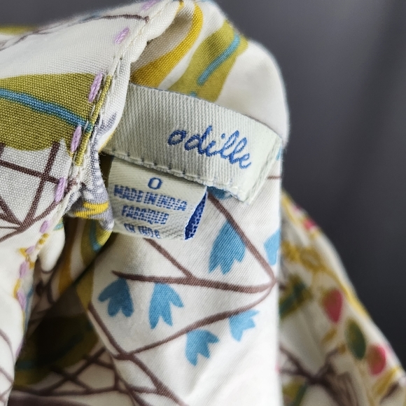 Anthropologie Odille Farm Fair Carnival Prize Animals Cottage Button Up Shirt 0 - Picture 5 of 5